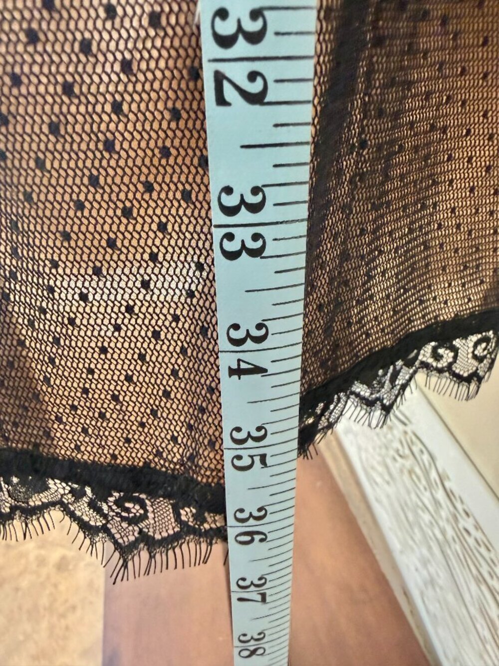 Bebe Black Lace Overlay of Satin Nude dress w/ Adjustable Straps & Waist - S - Picture 4 of 8